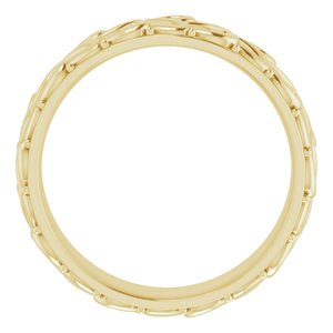 14K Yellow 5 mm Floral Band Size 8 - BN & CO JEWELRY
