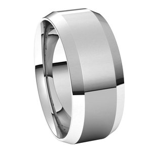 14K White 8 mm Beveled Edge Comfort Fit Light Band Size 12.5 - BN & CO JEWELRY