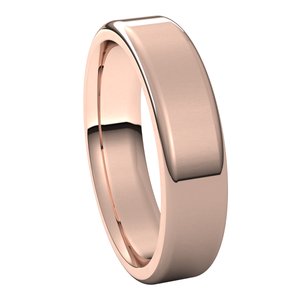 18K Rose 5 mm Flat Comfort Fit Round Edge Band Size 12 - BN & CO JEWELRY