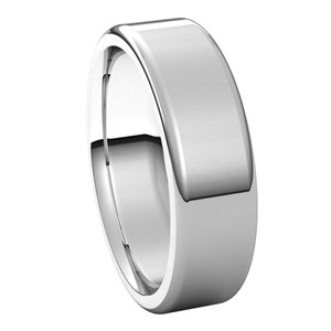 14K White 6 mm Flat Comfort Fit Round Edge Band Size 7.5 - BN & CO JEWELRY