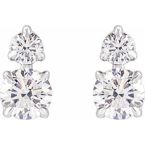 14K White 1 CTW Lab-Grown Diamond Earrings - BN & CO JEWELRY