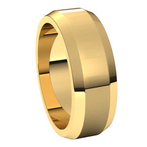14K Yellow 7 mm Beveled Edge Band - BN & CO JEWELRY