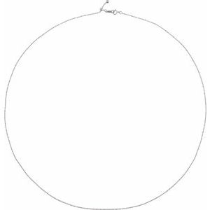 14K White 1 mm Adjustable Bead 22" Chain - BN & CO JEWELRY