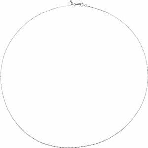 14K White 1.1 mm Adjustable Rolo 22" Chain - BN & CO JEWELRY
