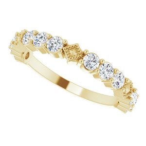 14K Yellow 7/8 CTW Natural Diamond Stackable Anniversary Ring - BN & CO JEWELRY