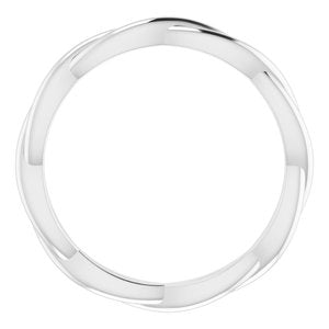 14K White 2.2 mm Woven-Design Band Size 8.5 - BN & CO JEWELRY