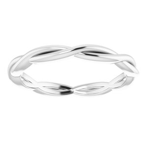 14K White 2.2 mm Woven-Design Band Size 8.5 - BN & CO JEWELRY