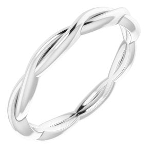 14K White 2.2 mm Woven-Design Band Size 8.5 - BN & CO JEWELRY