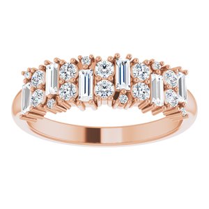 14K Rose 5/8 CTW Natural Diamond Anniversary Band - BN & CO JEWELRY