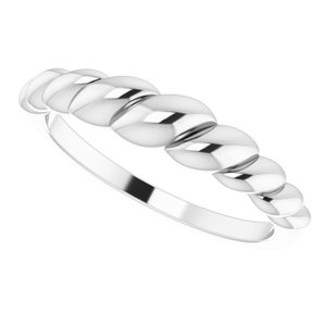 14K White Rope Dome Ring - BN & CO JEWELRY