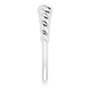 14K White Rope Dome Ring - BN & CO JEWELRY