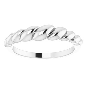 14K White Rope Dome Ring - BN & CO JEWELRY