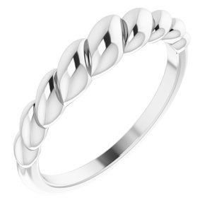 14K White Rope Dome Ring - BN & CO JEWELRY