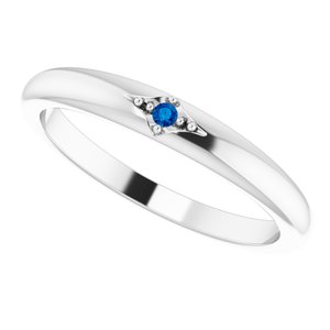 Sterling Silver Natural Blue Sapphire Stackable Ring - BN & CO JEWELRY