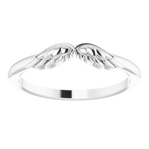 Platinum Stackable Angel Wings Ring - BN & CO JEWELRY