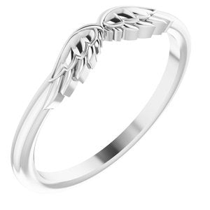 Platinum Stackable Angel Wings Ring - BN & CO JEWELRY