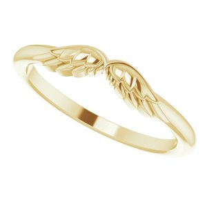 14K Yellow Stackable Angel Wings Ring - BN & CO JEWELRY