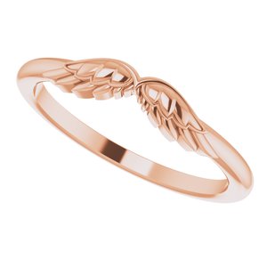 14K Rose Stackable Angel Wings Ring - BN & CO JEWELRY