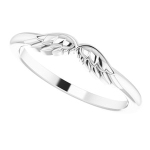Platinum Stackable Angel Wings Ring - BN & CO JEWELRY