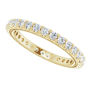 14K Yellow 9/10 CTW Natural Diamond Eternity Band Size 7 - BN & CO JEWELRY