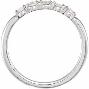 14K White 1/2 CTW Natural Rose-Cut Diamond Anniversary Band - BN & CO JEWELRY