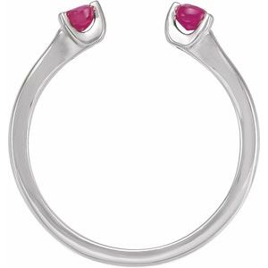 14K White Natural Ruby Negative Space Ring - BN & CO JEWELRY