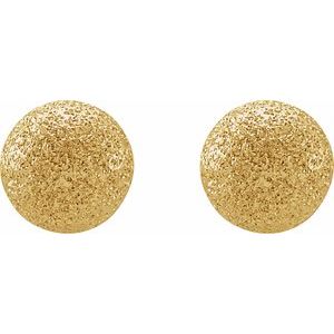 14K Yellow 4 mm Stardust Ball Earrings - BN & CO JEWELRY