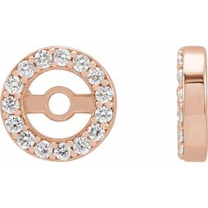14K Rose .08 CTW Natural Diamond Earring Jackets with 3.6 mm ID - BN & CO JEWELRY