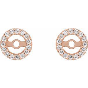 14K Rose .08 CTW Natural Diamond Earring Jackets with 3.6 mm ID - BN & CO JEWELRY