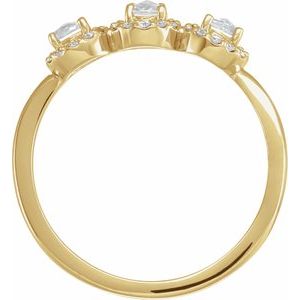 14K Yellow 1/3 CTW Natural Rose-Cut Diamond & Faceted Anniversary Band - BN & CO JEWELRY