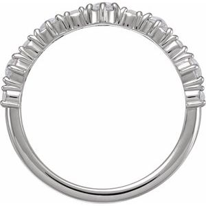 14K White 3 mm Round 1/2 CTW Natural Rose-Cut Diamond Anniversary Band - BN & CO JEWELRY