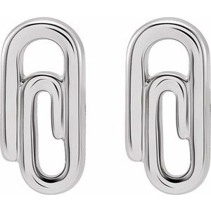 Sterling Silver Paperclip Earrings - BN & CO JEWELRY