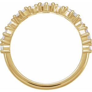 14K Yellow 4x3 mm Oval 5/8 CTW Natural Rose-Cut Diamond Anniversary Band - BN & CO JEWELRY