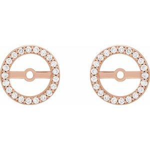 14K Rose 1/10 CTW Natural Diamond Earring Jackets with 6.1 mm ID - BN & CO JEWELRY