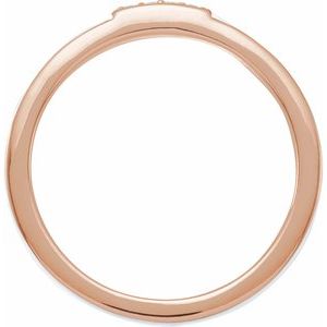 14K Rose .03 CTW Natural Diamond & White Enamel Stackable Ring - BN & CO JEWELRY
