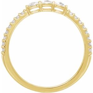 14K Yellow 1/3 CTW Natural Rose-Cut Diamond Three-Stone Anniversary Band - BN & CO JEWELRY