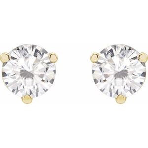 14K Yellow 6 mm Round Stuller Lab-Grown Moissaniteâ„¢ Earrings - BN & CO JEWELRY