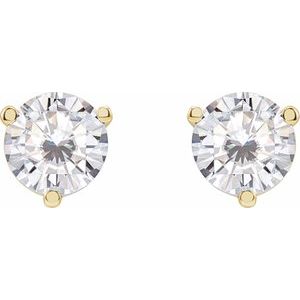 14K Yellow 6.5 mm Round Stuller Lab-Grown Moissaniteâ„¢ Earrings - BN & CO JEWELRY