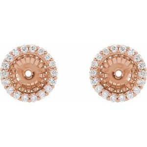 14K Rose 1/5 CTW Diamond Earring Jackets with 6.1 mm ID - BN & CO JEWELRY