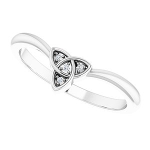 Platinum .01 CTW Natural Diamond Trinity Contour Band - BN & CO JEWELRY