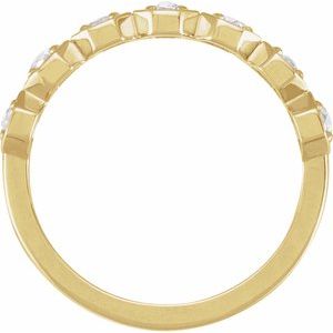 14K Yellow 7/8 CTW Natural Rose-Cut Diamond Anniversary Band - BN & CO JEWELRY
