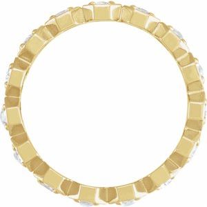 14K Yellow 1/2 CTW Natural Rose-Cut Diamond Eternity Band Size 7 - BN & CO JEWELRY