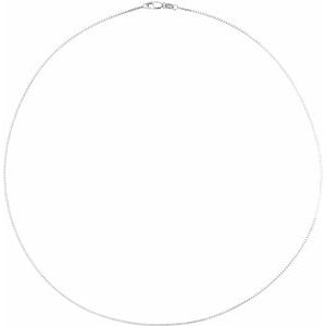 10K White 1 mm Box 18" Chain - BN & CO JEWELRY