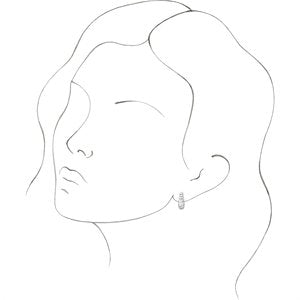 14K White Rope Dome Hoop Earrings - BN & CO JEWELRY