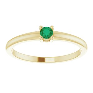 14K Yellow Natural Emerald Ring - BN & CO JEWELRY