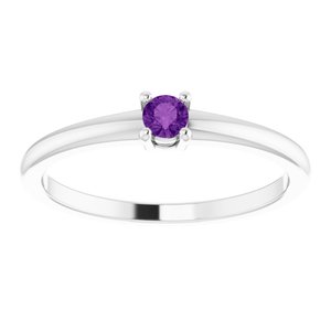 14K White Natural Natural Amethyst Ring - BN & CO JEWELRY