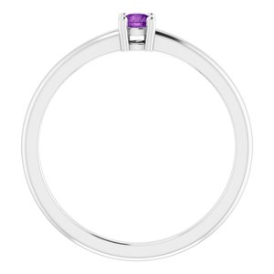 14K White Natural Natural Amethyst Ring - BN & CO JEWELRY