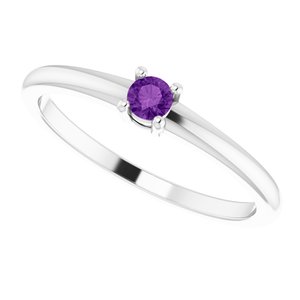 14K White Natural Natural Amethyst Ring - BN & CO JEWELRY
