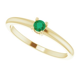14K Yellow Natural Emerald Ring - BN & CO JEWELRY