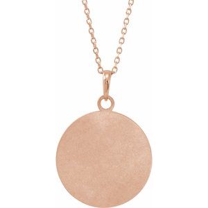 14K Rose Love Engraved Disc 16-18" Necklace - BN & CO JEWELRY